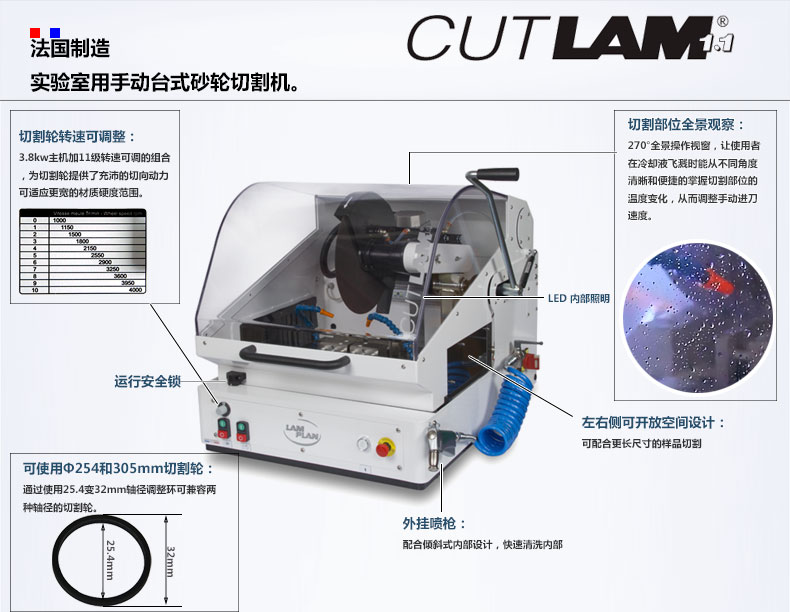 法國朗普朗(lamplan)金相制樣手動軌道式切割機(jī)